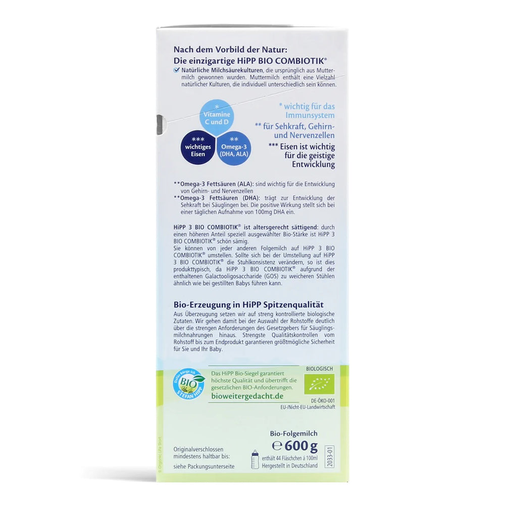 
                  
                    HiPP Stage 3 Combiotic Organic Baby Formula (600g)
                  
                