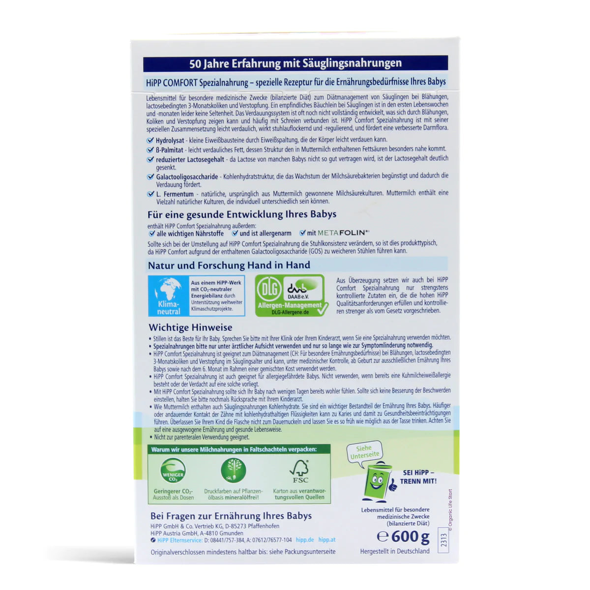 
                  
                    HiPP Comfort Special Milk Multi-Stage Formula (600g)
                  
                