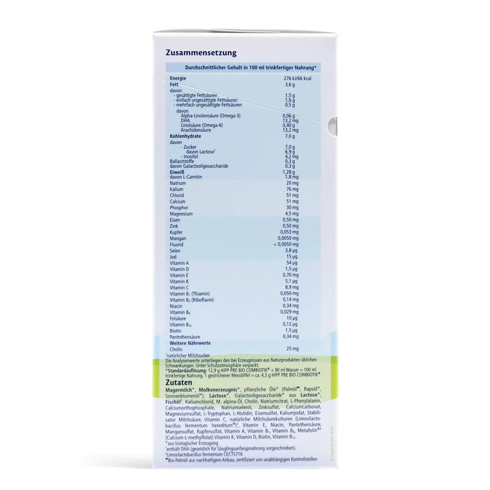 
                  
                    HiPP Pre Combiotic Organic Baby Formula German (600g)
                  
                